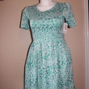 New LuLaRoe Amelia Dress; Mint Green Flowers Lg